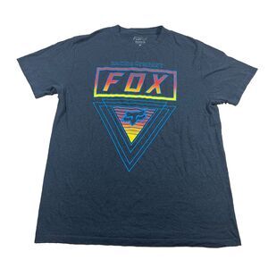 Y2K Fox Racing Buckle Graphic T Shirt Men’s L Navy Short Sleeve Tee
